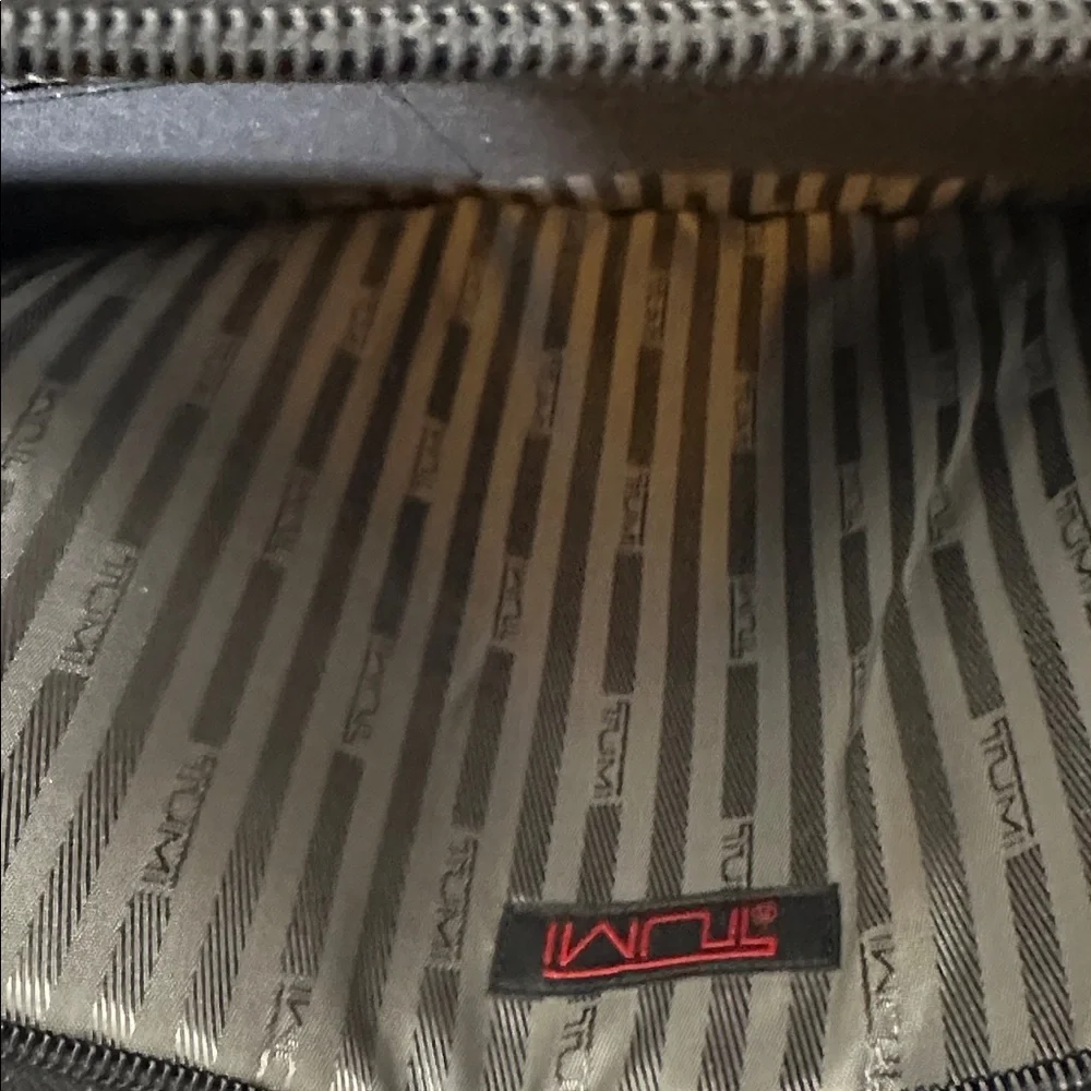 Tumi Alpha Leather Expandable Organizer Briefcase Black Laptop Bag
